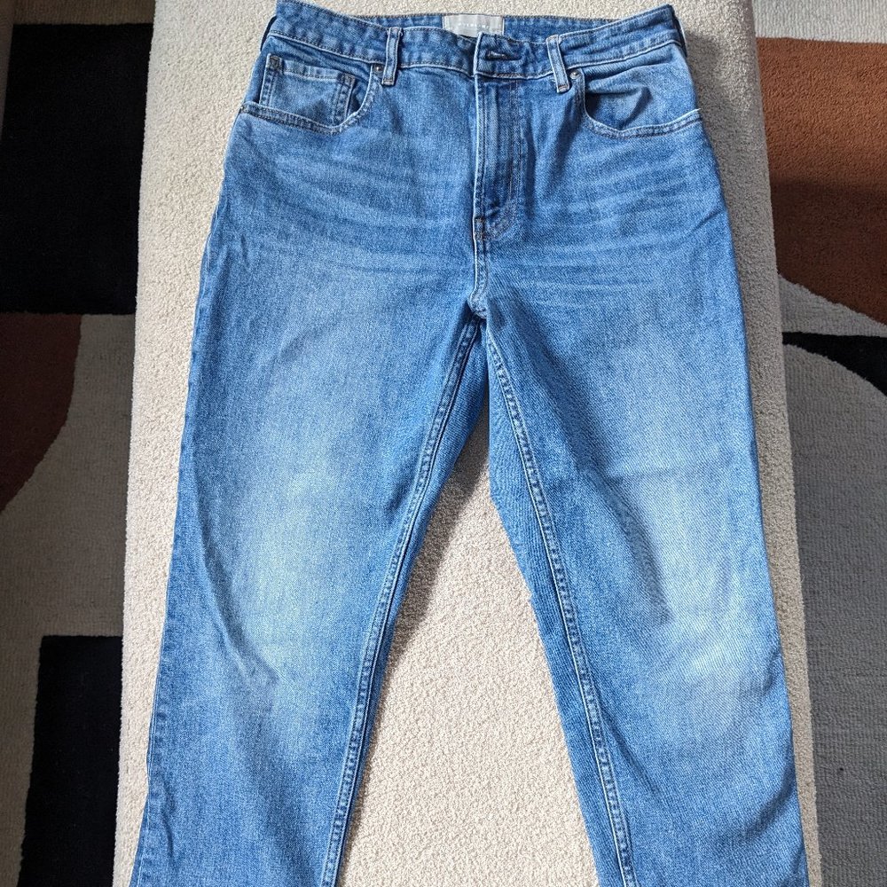 everlane curvy cheeky jean 30 ankle raw hem